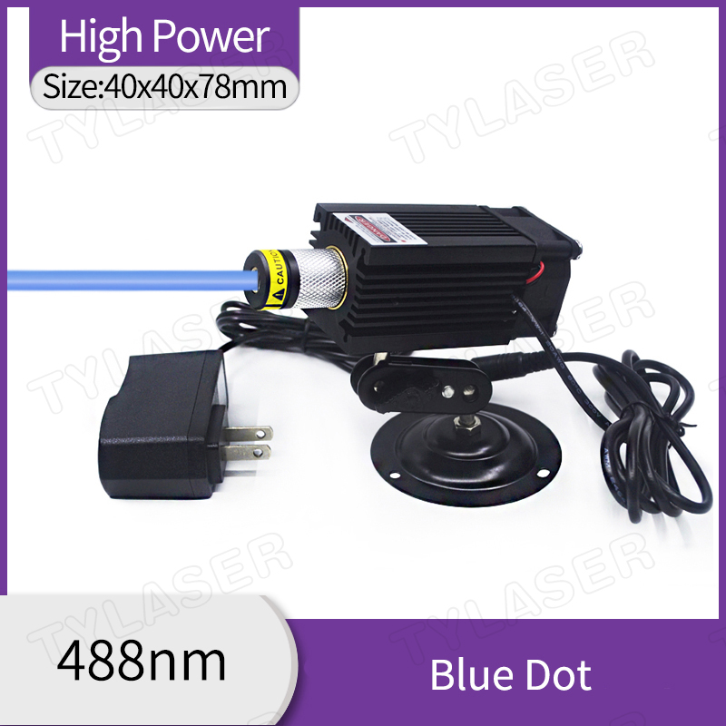 (image for) 488nm Blue Dot Laser Diode Module 60mW with Cooling Fan